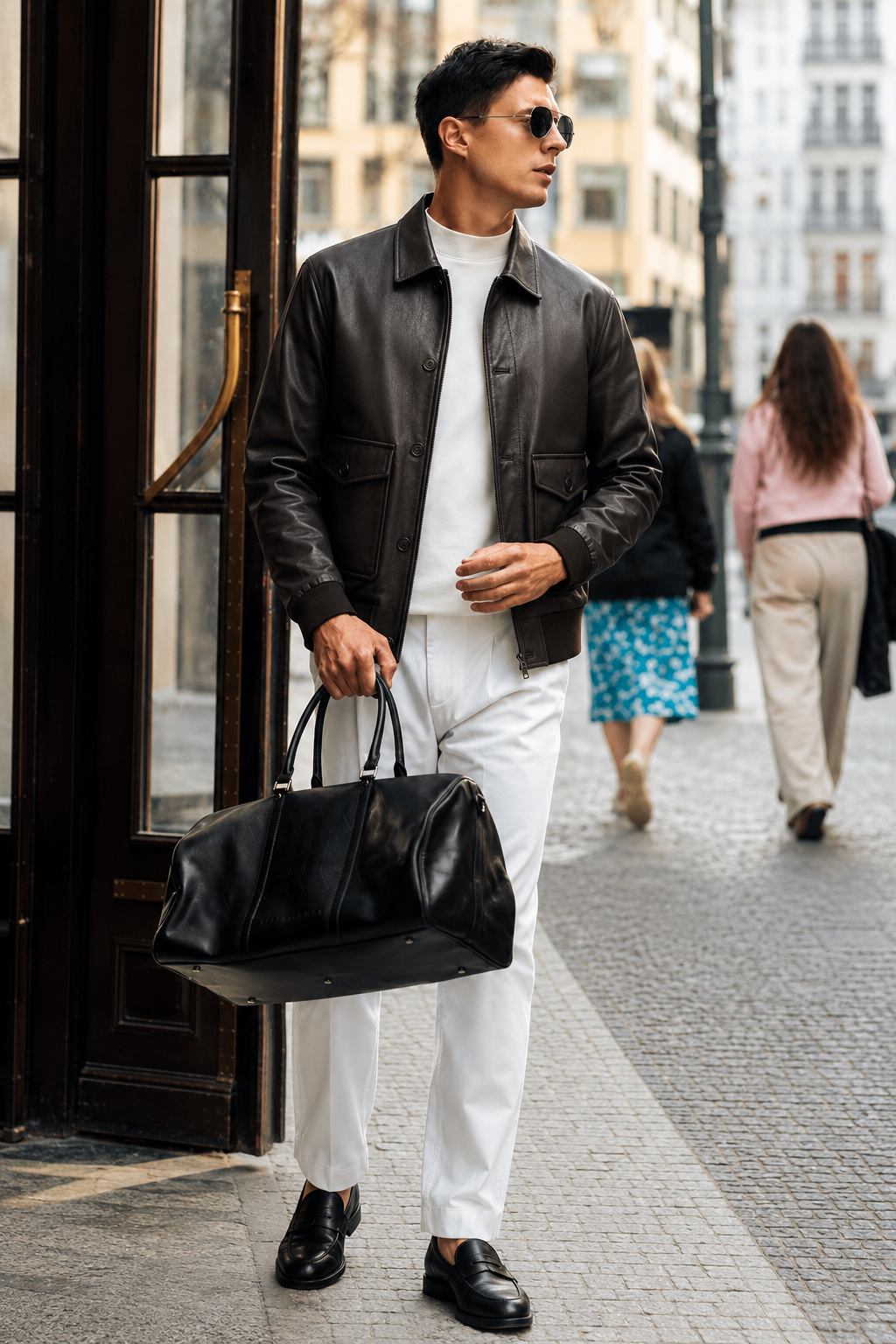 Goatskin Leather Blouson Jacket