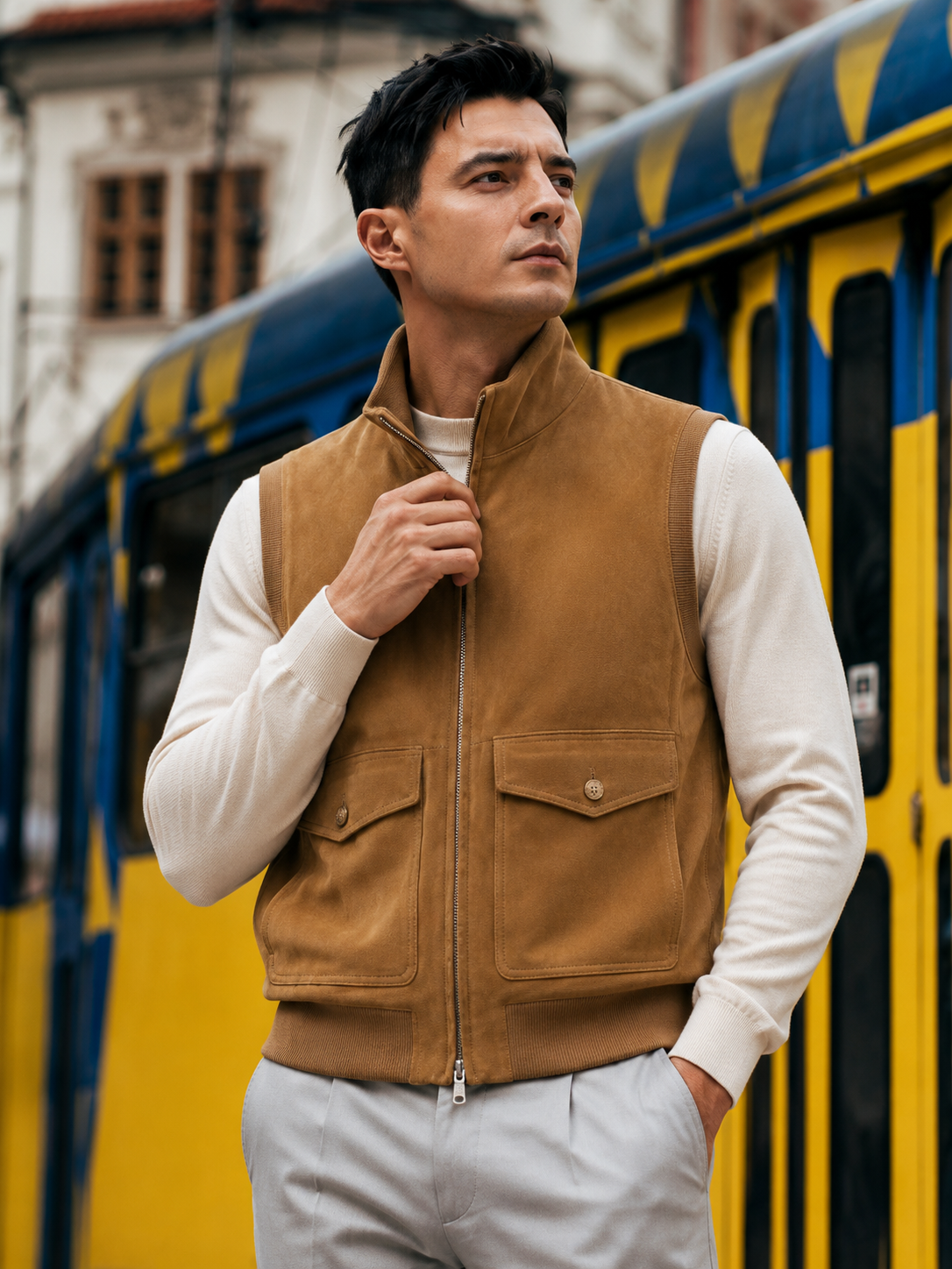 Suede Zip Vest