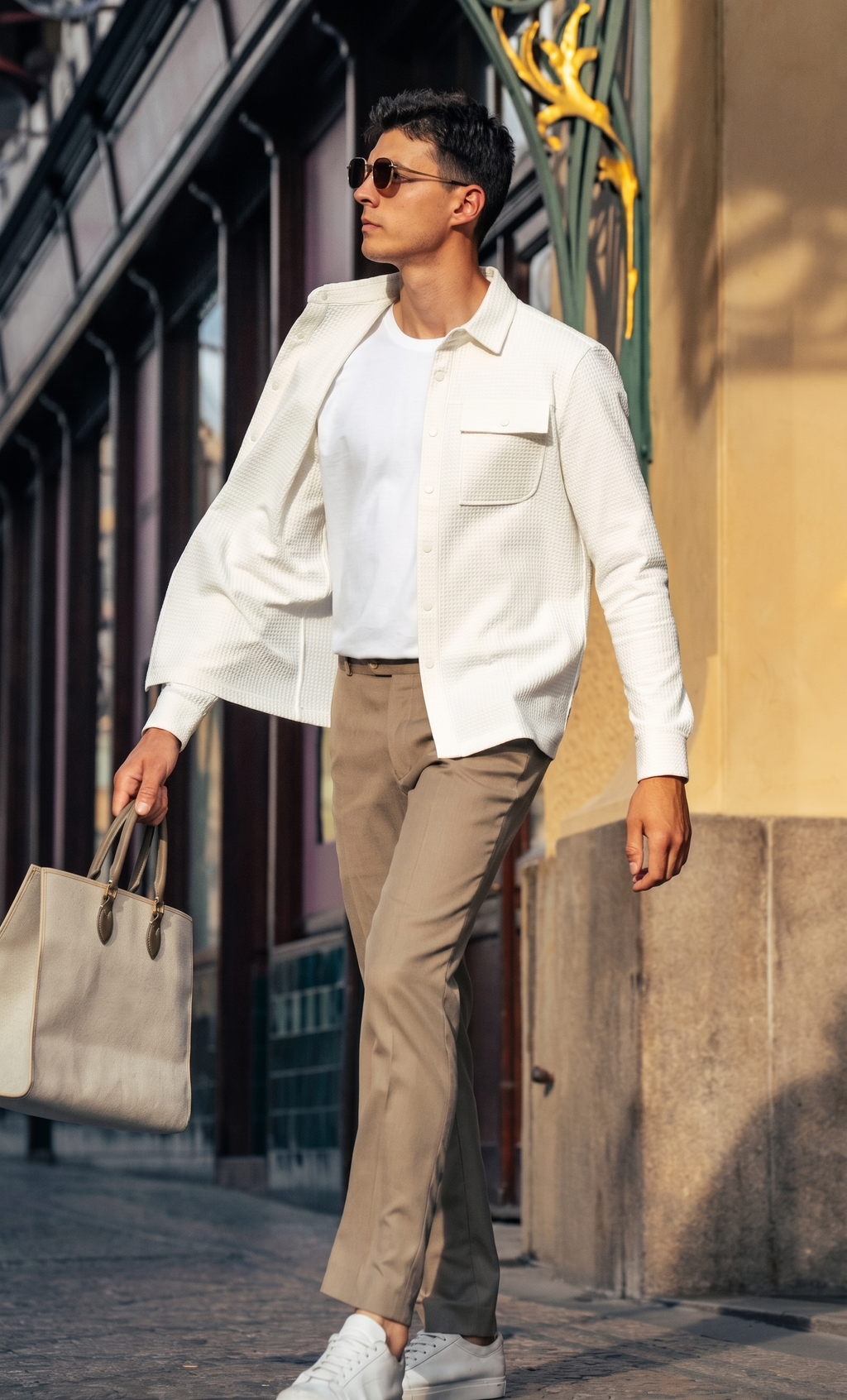 Minimal Workwear Style All-Season Men Shirt Jacket