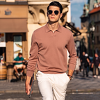 Slim Fit Quiet Luxury Wool Knit Polo Top