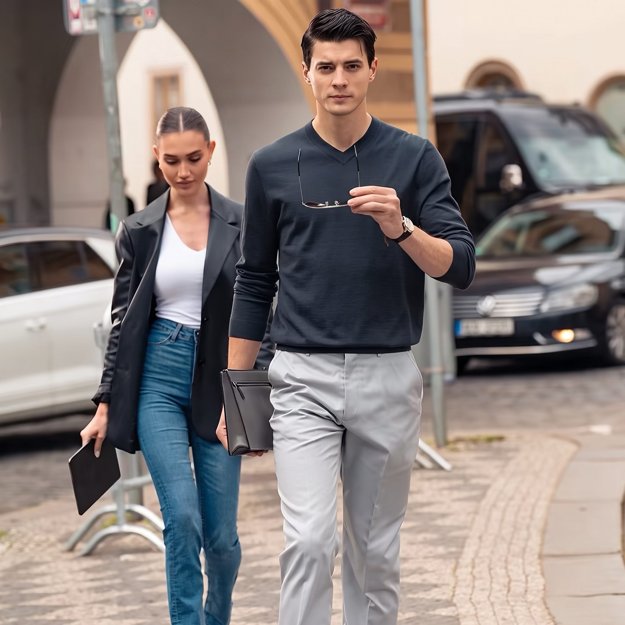 V-Neck Fine Wool Sweater