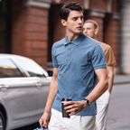 Heather Texture Luxury Three-Button Collared Polo