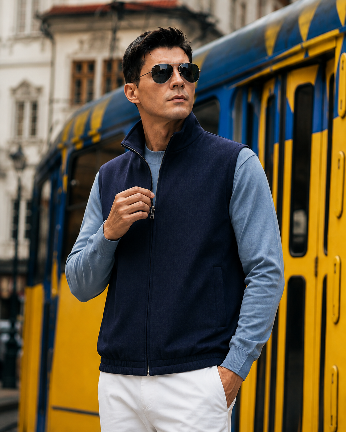 Cashmere-Blend Zip Vest