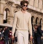Wool-Cashmere Long-Sleeve Polo