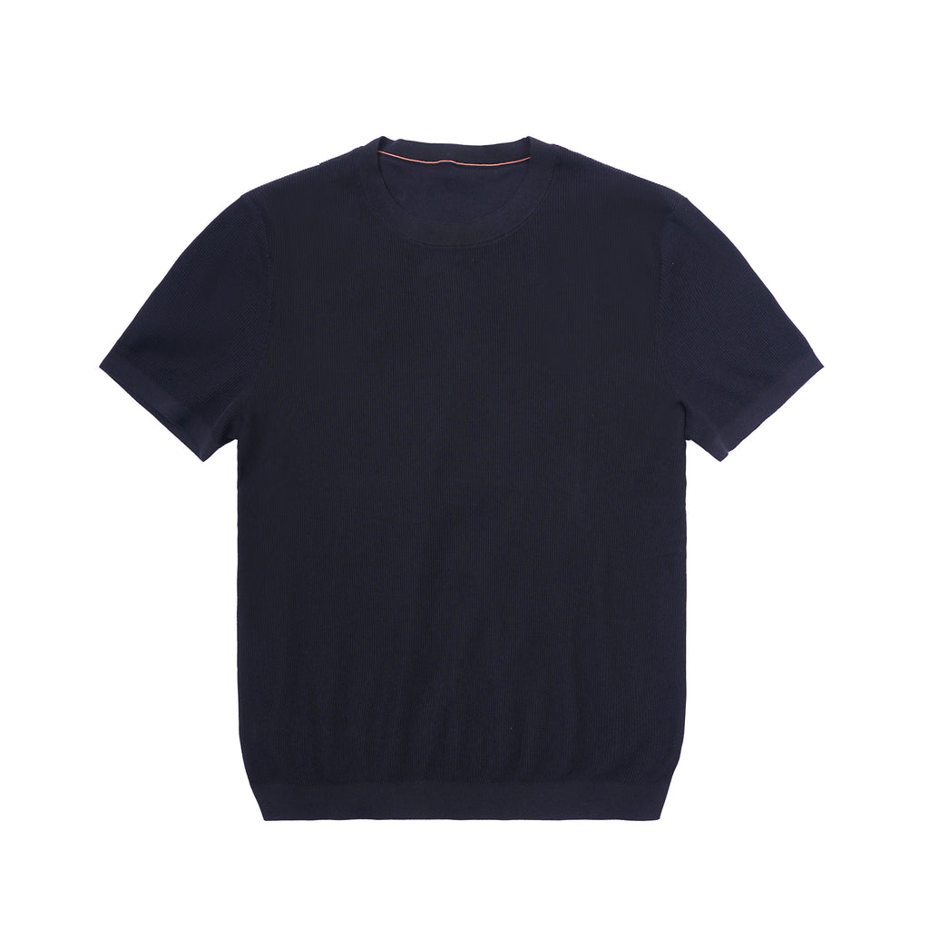 Textured Knit Crewneck T-Shirt