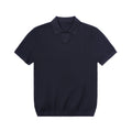 Waffle Texture Open Collar Knit Polo