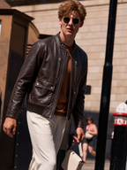 Lambskin Leather Utility Jacket