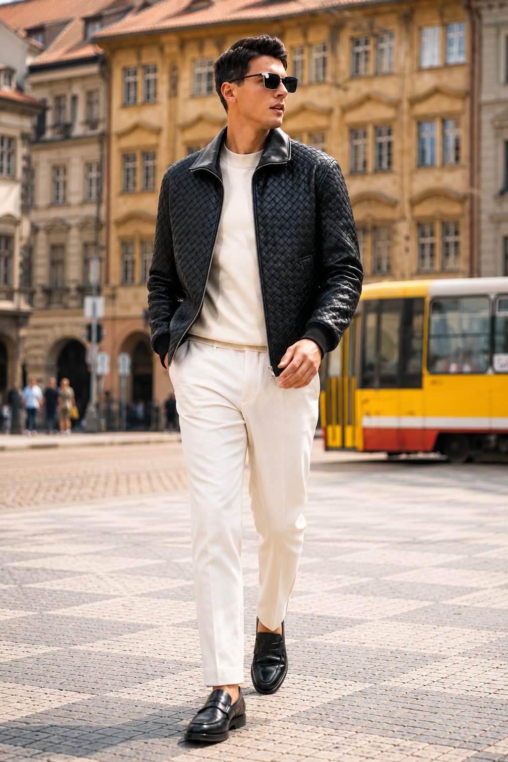 Quilted Suede Bomber Jacket