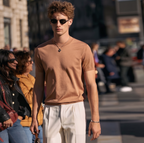 Quiet Luxury Plain Crew Neck Urban T-Shirt