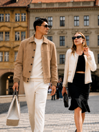 Suede Ribbed Blouson Jacket