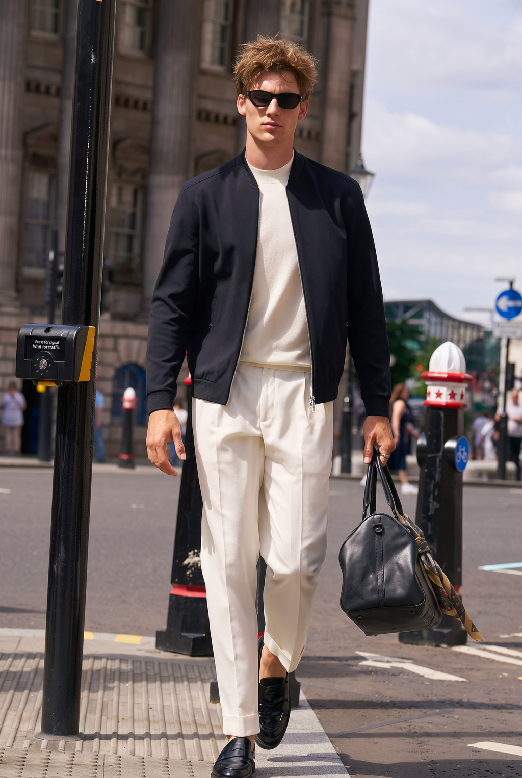 Fine Textured Ribbed Collar Bomber Jacket