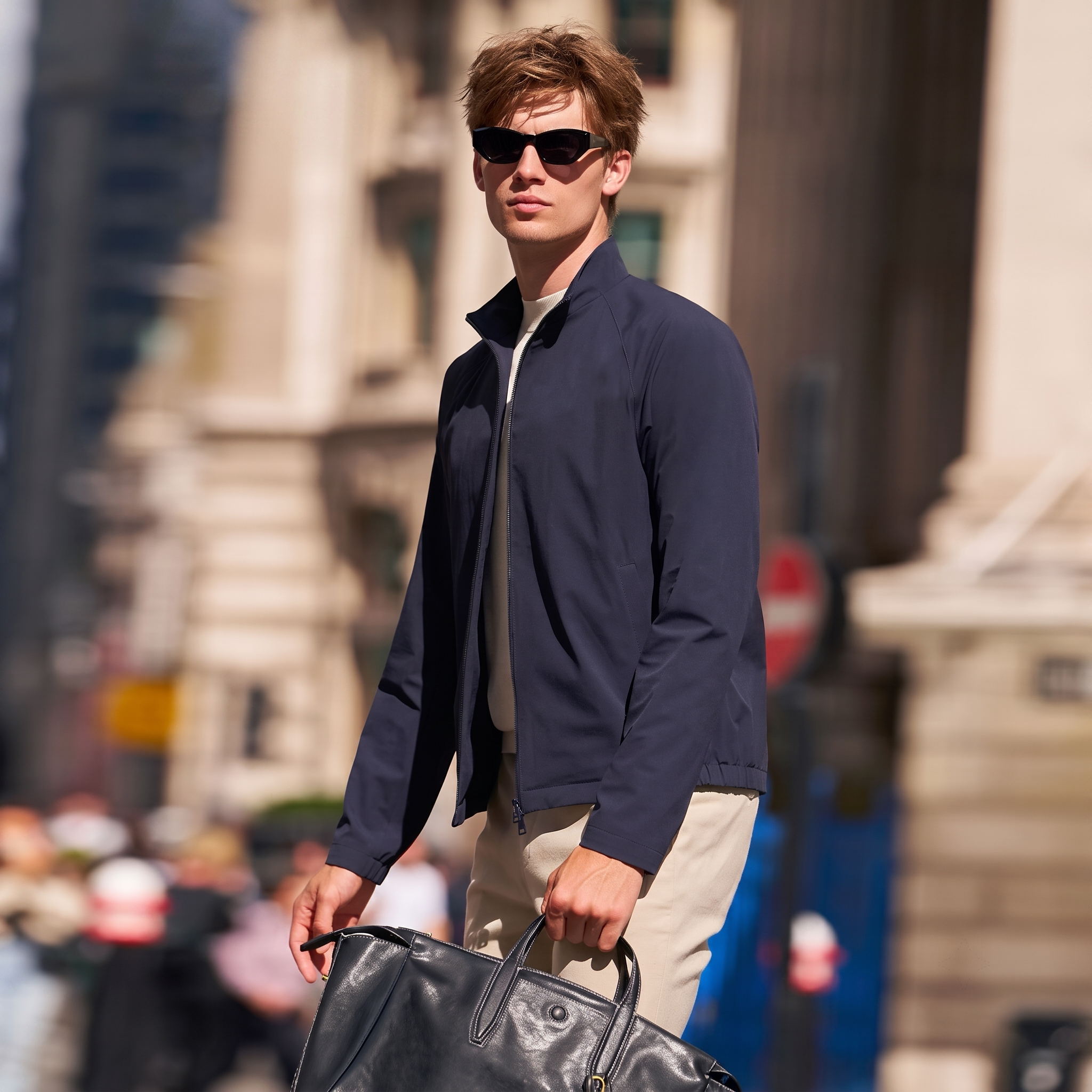 Clean Cut Stand Collar All-Match Light Business Jacket