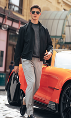 Stand Collar Zipper Business Jacket
