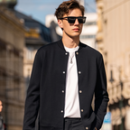 Bomber Collar Metal Button Knit Jackets