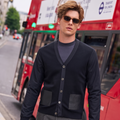 Satin Trim Minimal Business Knit Jackets