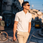Minimal Layered Zip Neck High-End Polo