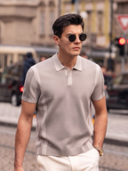 Elegant Spliced Design Versatile Daily Men Polo
