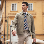 Flat Lapel Full Zip Business Short Jacket
