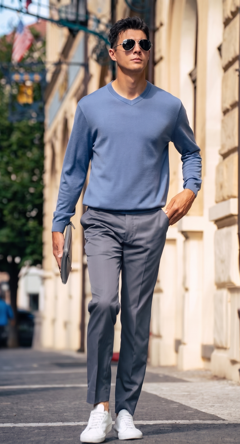 V-Neck Fine Wool Sweater