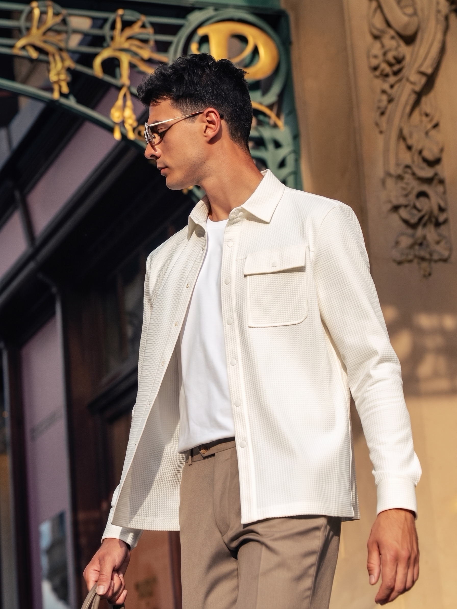 Minimal Workwear Style All-Season Men Shirt Jacket