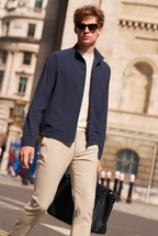 Clean Cut Stand Collar All-Match Light Business Jacket