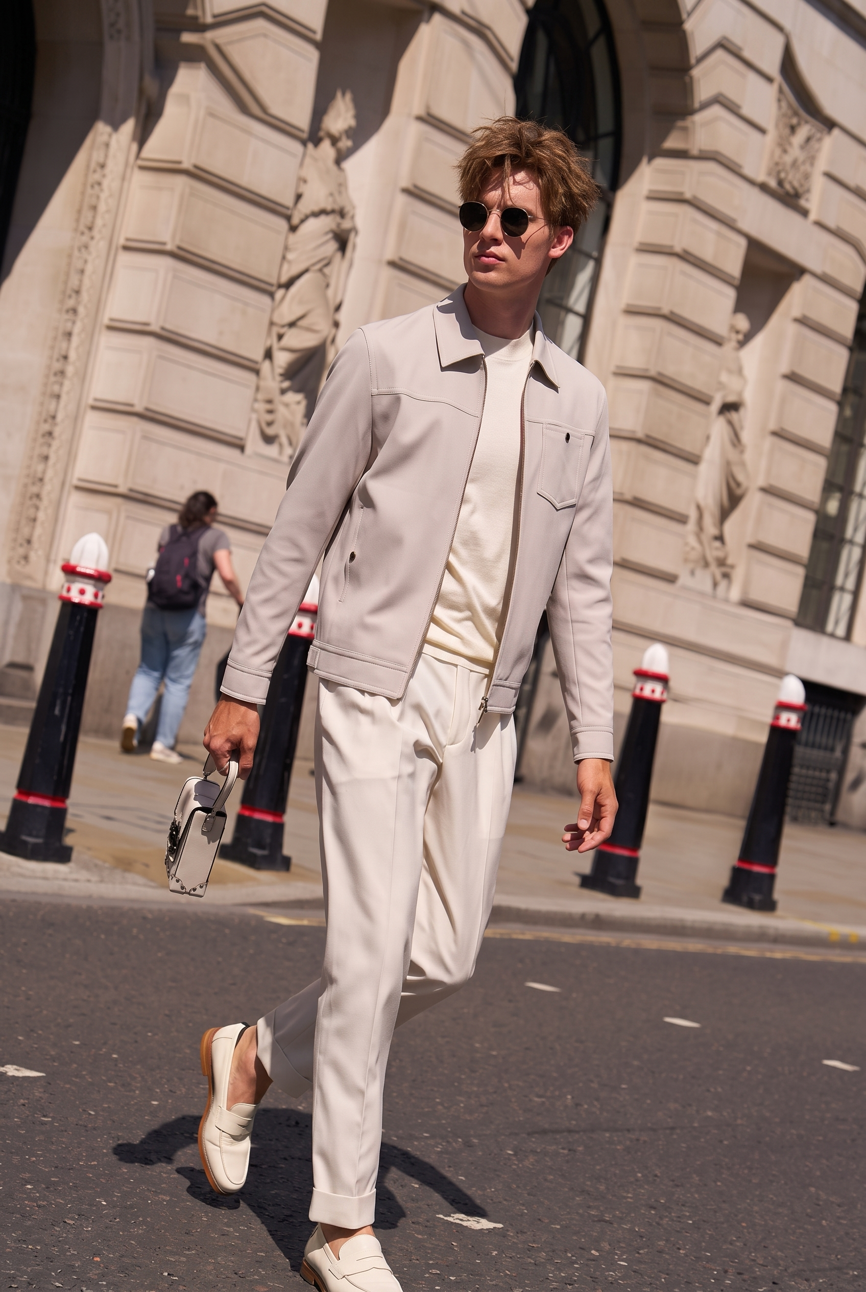 Lapel Zip Workwear Jacket with Chest Pocket