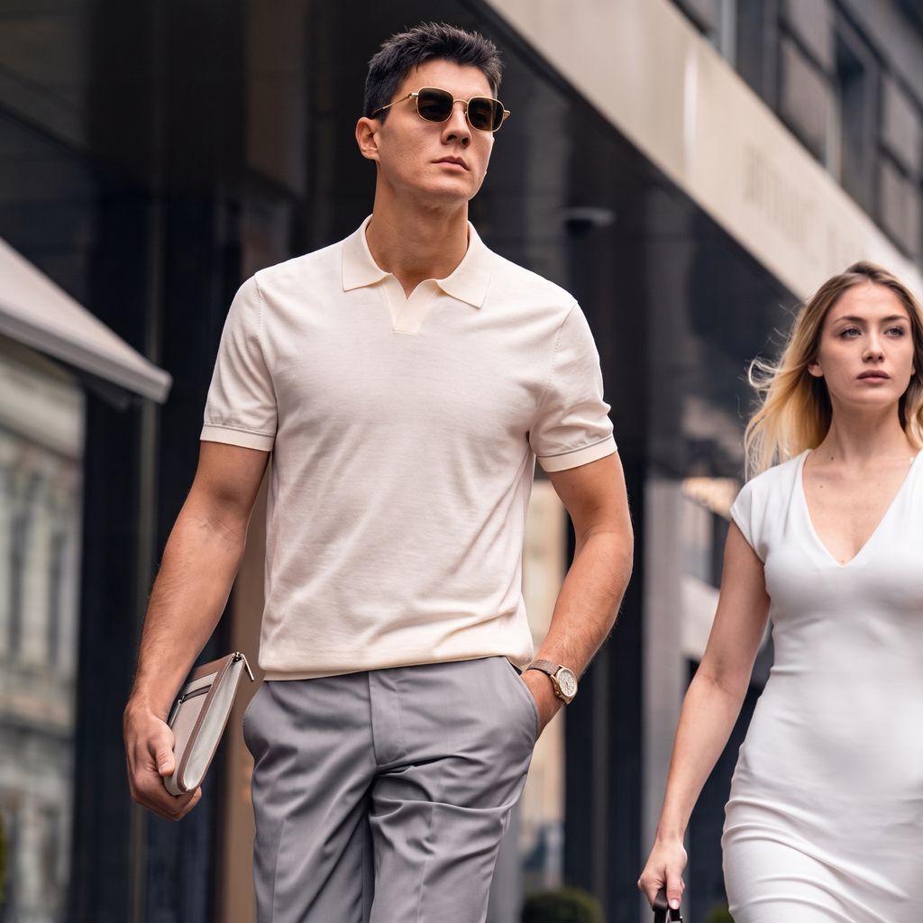 Sleek Contrast Trim Elegant Versatile Daily Polo