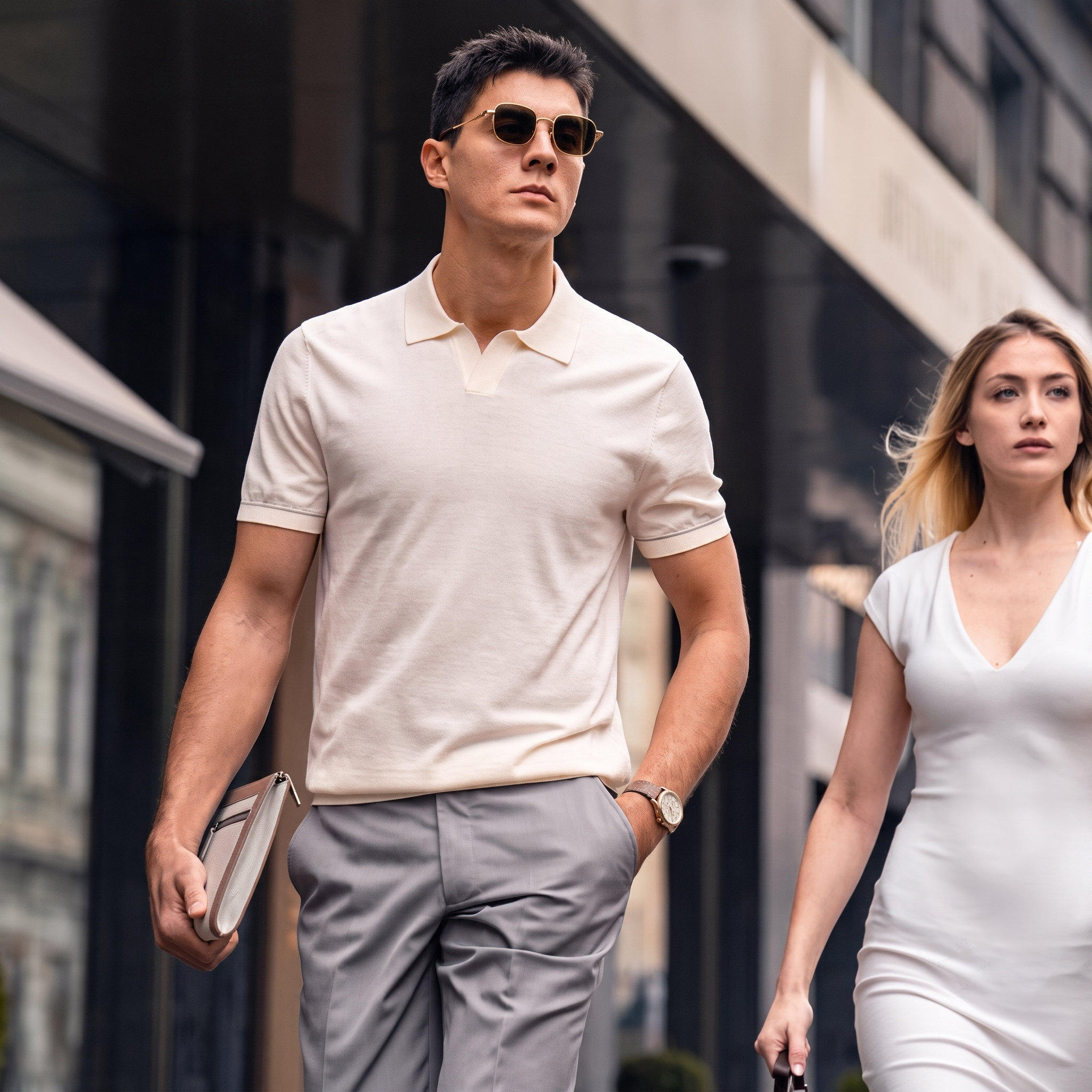 Sleek Contrast Trim Elegant Versatile Daily Polo