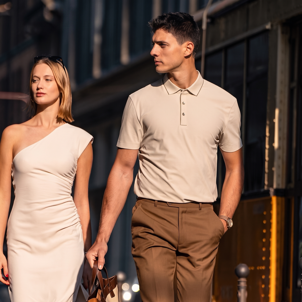 Minimal Clean Lapel Business Gentleman Polo Tee