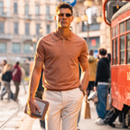 Italian Stiff Collar Slim Fit Gentleman Polo
