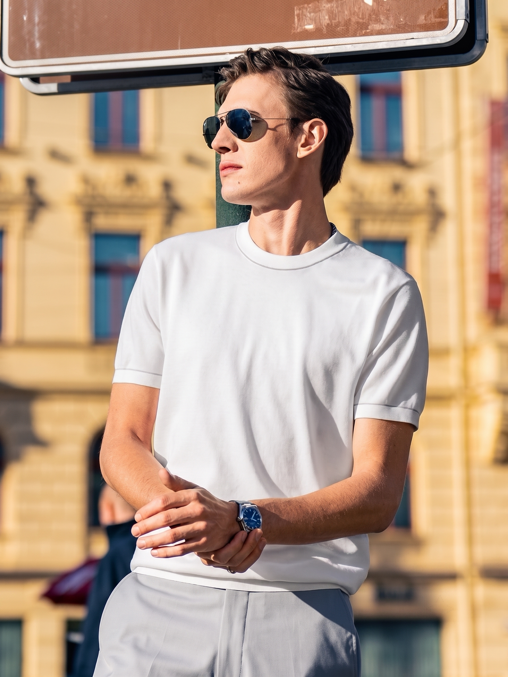 Quiet Luxury Clean Line Urban Gentleman T-Shirt