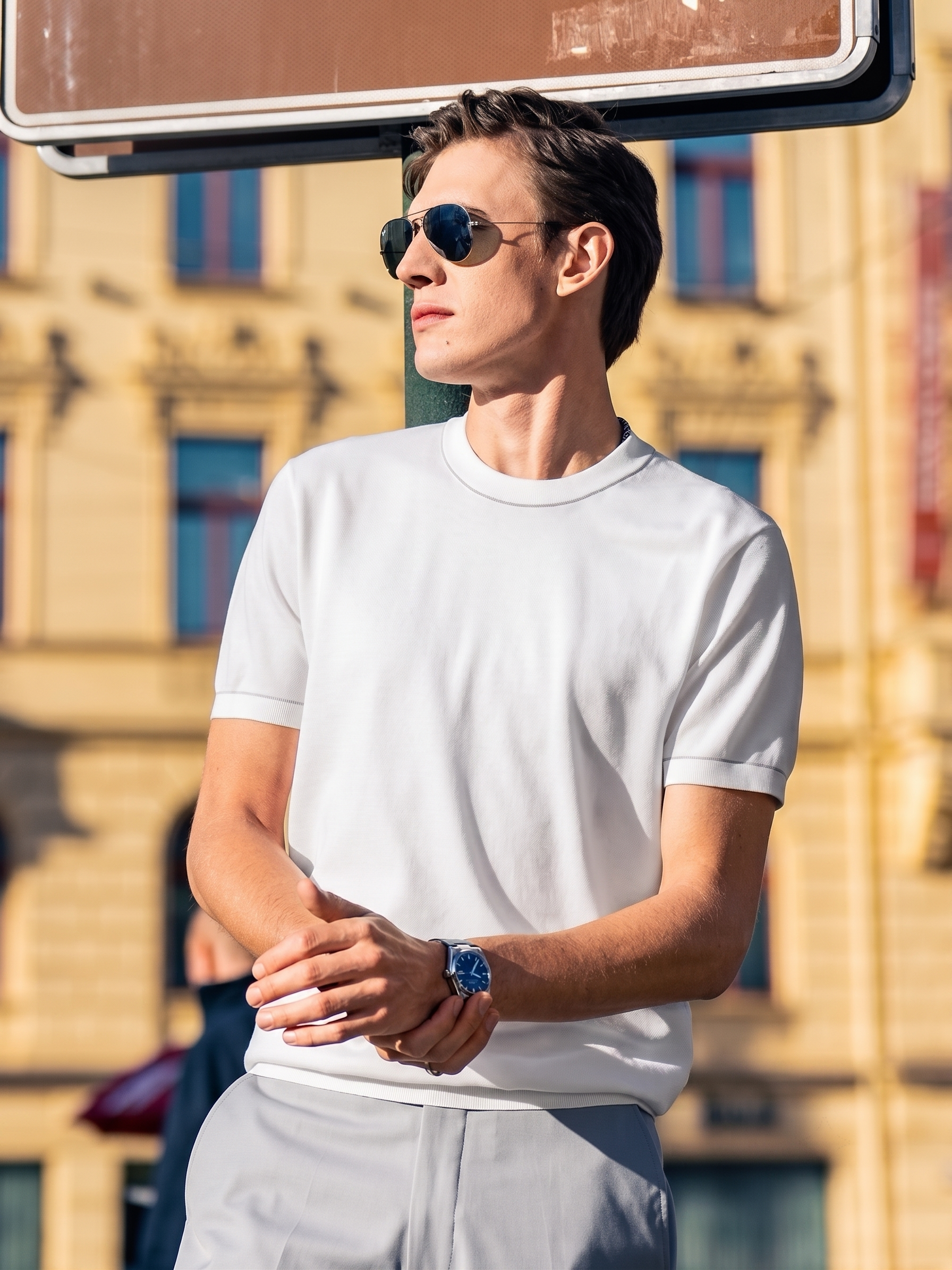 Quiet Luxury Clean Line Urban Gentleman T-Shirt