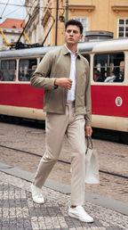 Flat Lapel Full Zip Business Short Jacket