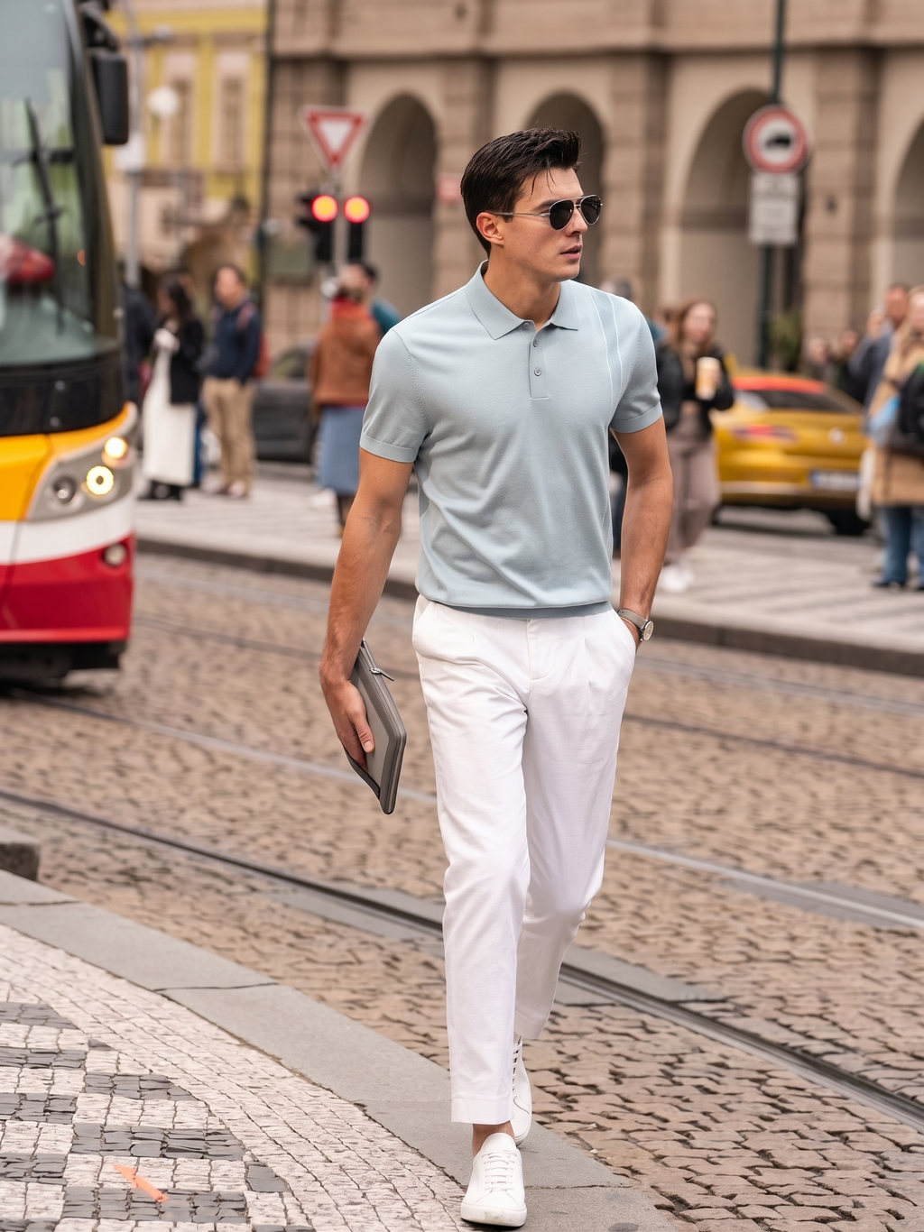 Clean Light Color High-End Business Casual Polo