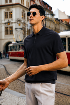 100% Merino Wool Short‑Sleeve Knit T‑Shirt