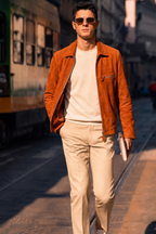 Suede Zip Leather Jacket