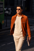 Suede Zip Leather Jacket