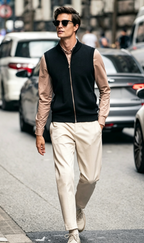 Stand Collar Zip Wool Knit Vests
