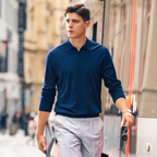 Slim Fit Quiet Luxury Wool Knit Polo Top