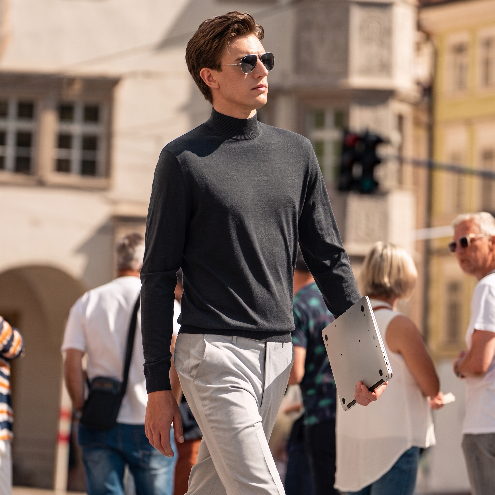 Mock Neck Soft Wool Sweater