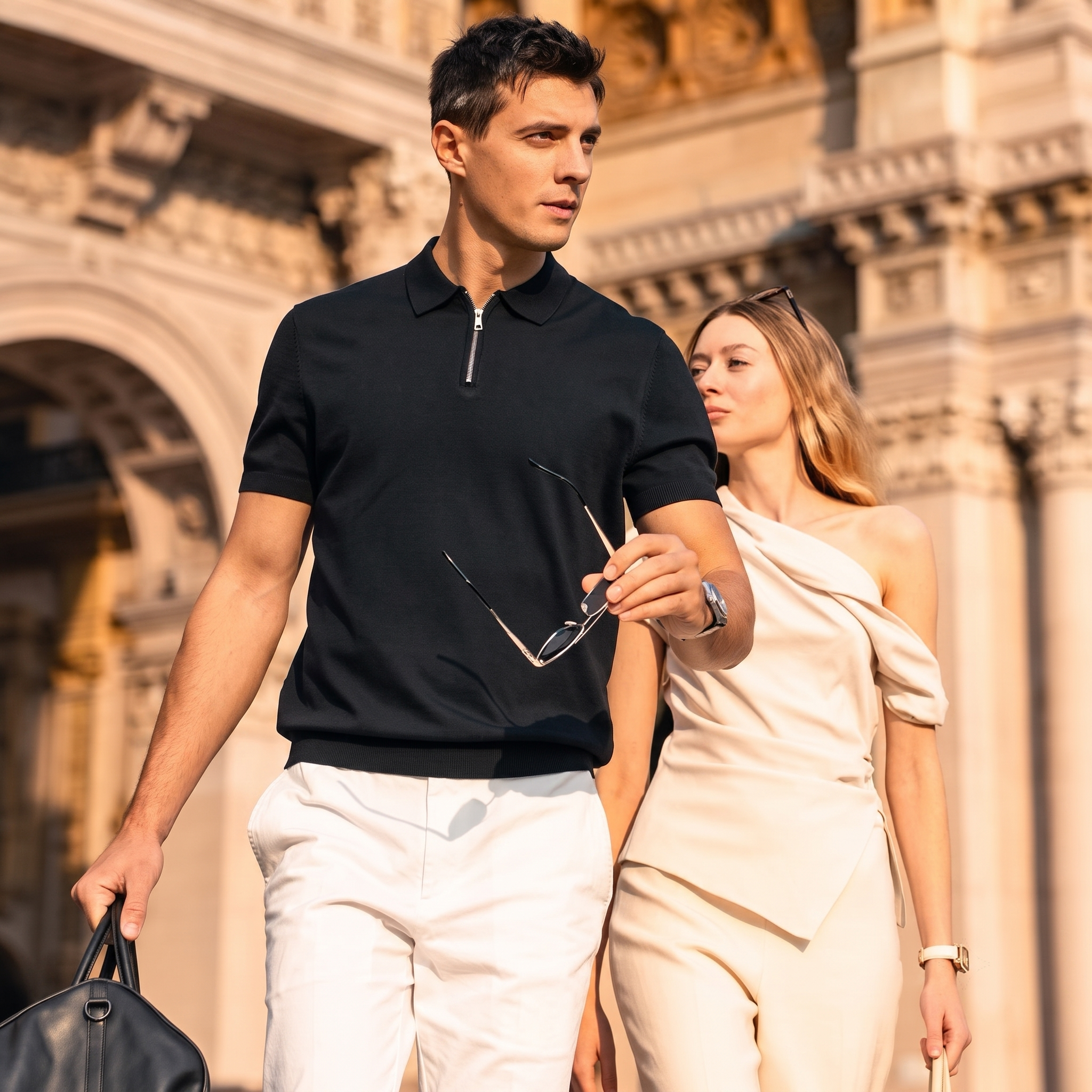 Italian Stiff Collar Slim Fit Gentleman Polo