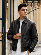 Goatskin Leather Blouson Jacket