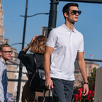 Heather Texture Luxury Three-Button Collared Polo