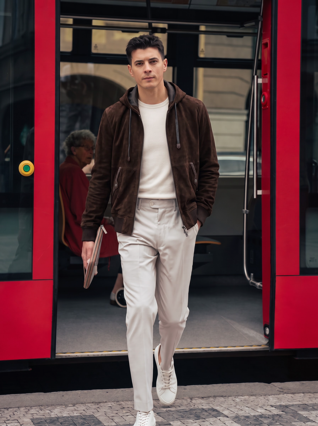 Suede Hooded Leather Jacket
