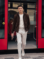Suede Hooded Leather Jacket