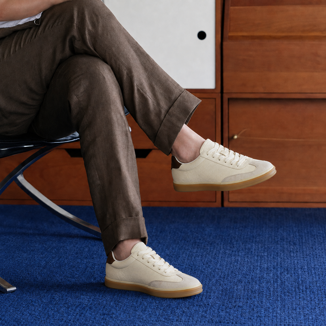 Contrast Suede Sneakers