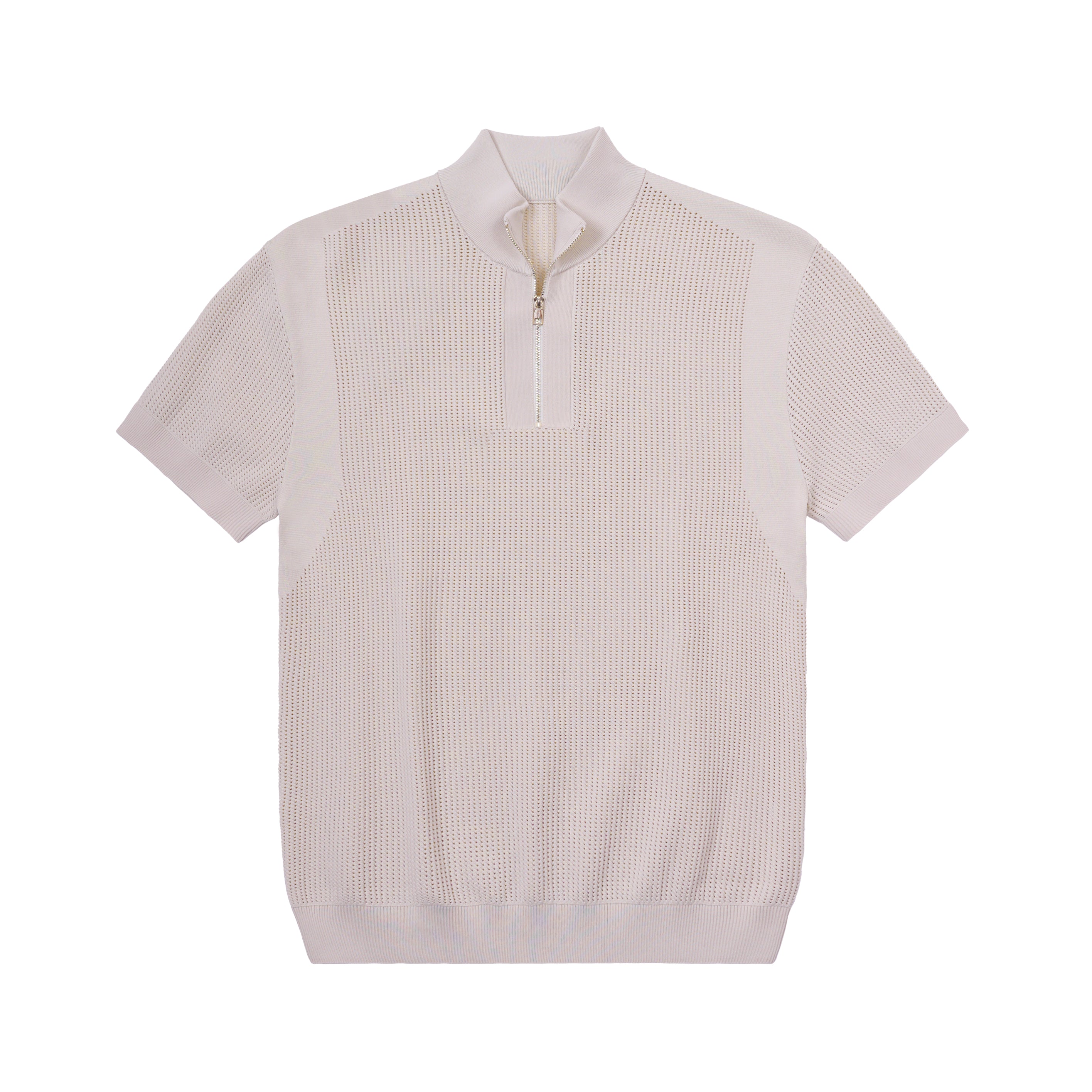 Zip Mock Neck Knit Polo