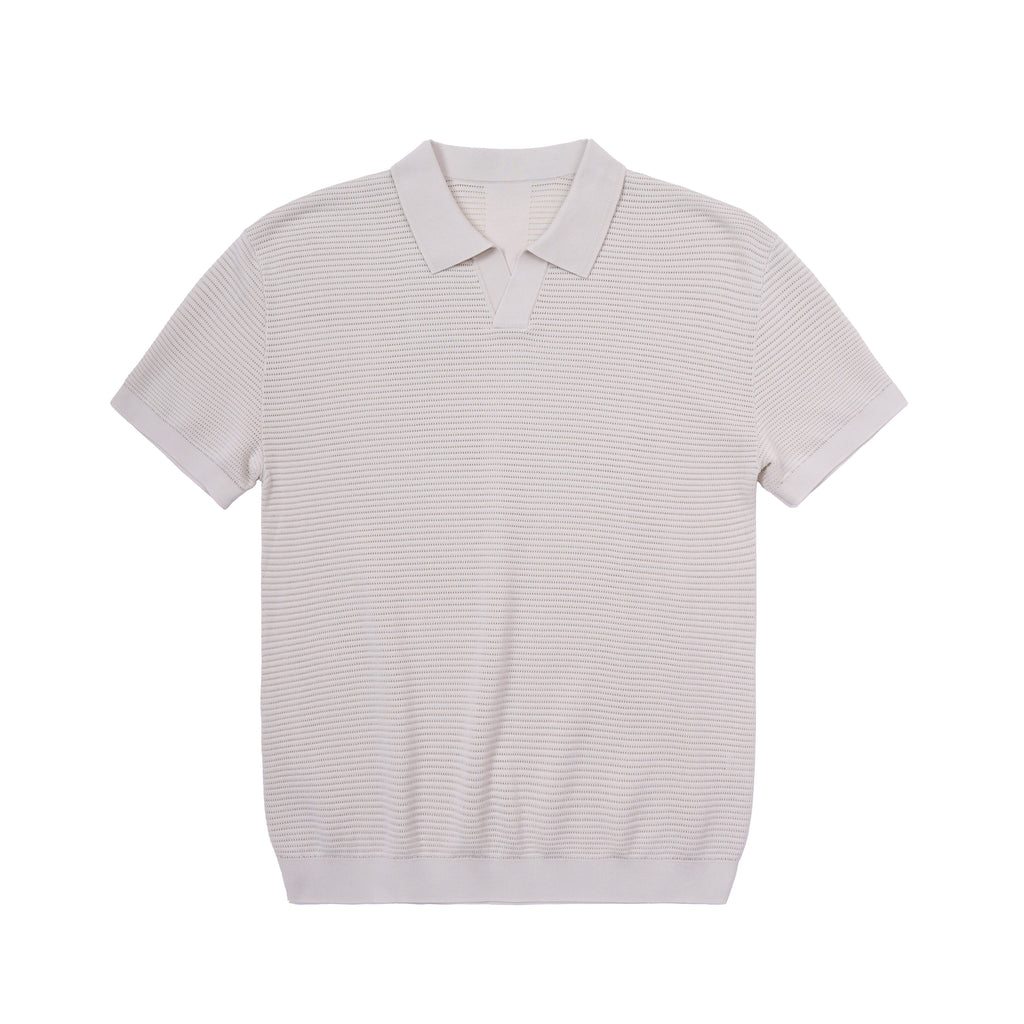 Relaxed Open-Collar Knit Polo