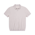 Waffle Texture Open Collar Knit Polo