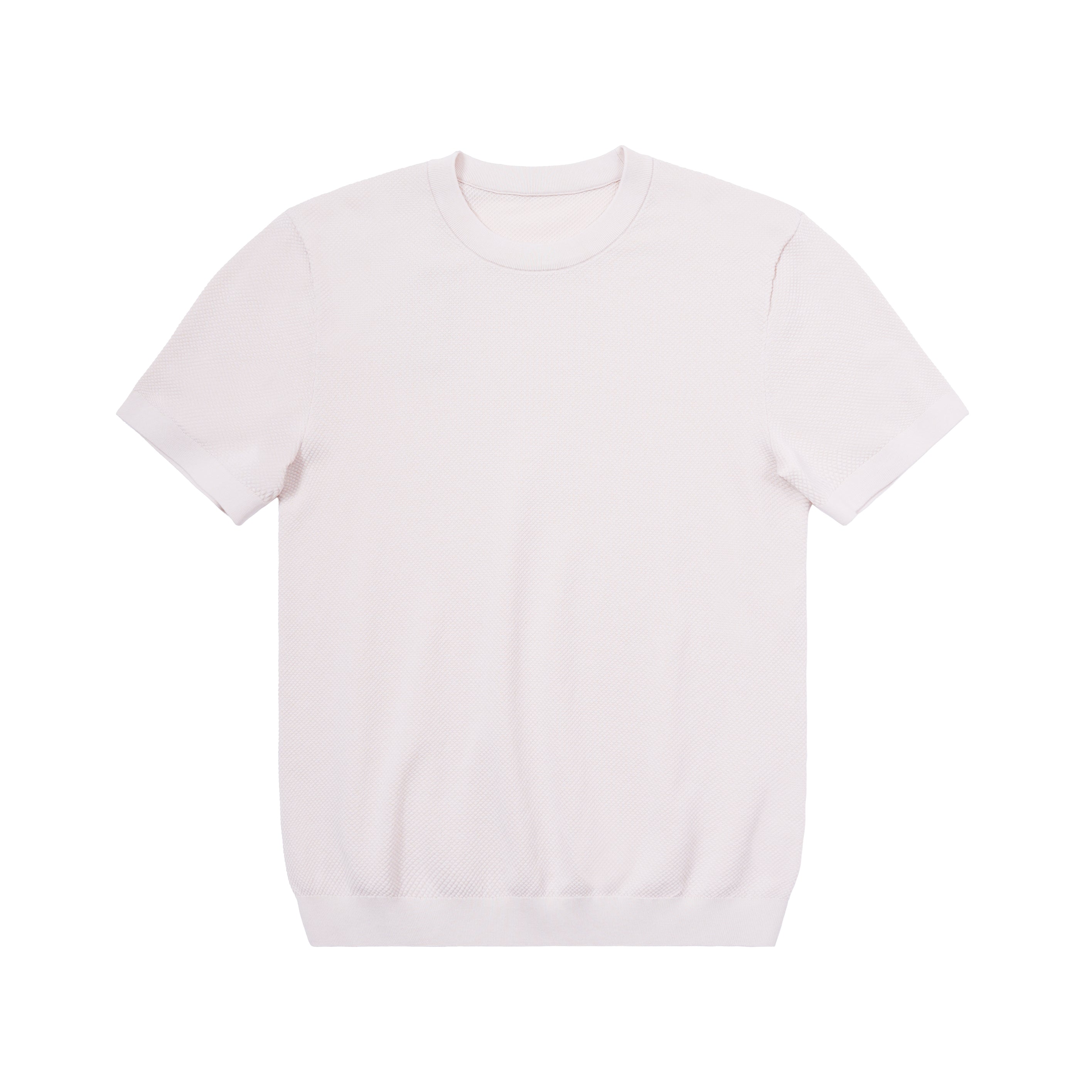 Jacquard Openwork Knit Crewneck T-Shirt